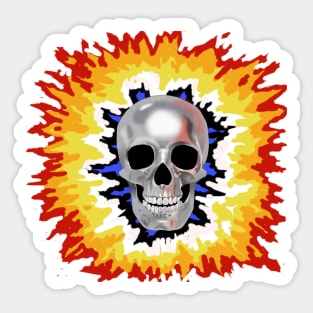 Skull in flame Sticker